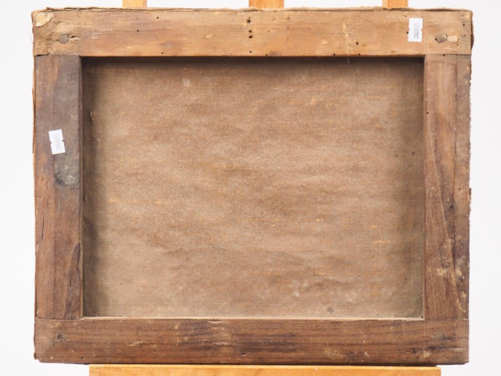 Ecole du nord fin XVIIIème. "Jeune filles aux bains". Huile sur toile.