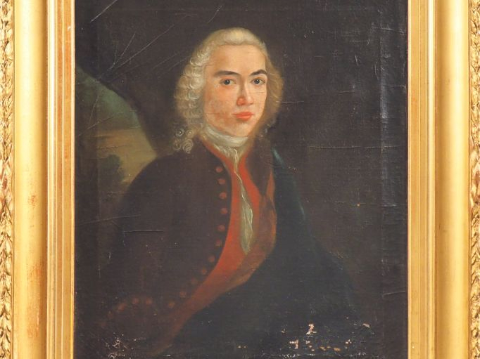 Ecole française XVIIIème. "Portrait d'homme". Huile sur toile.  Dim. 5