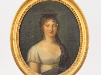 Vente aux enchères Ecole française fin XVIIIème début XIXème. "Portrait de jeune fille du