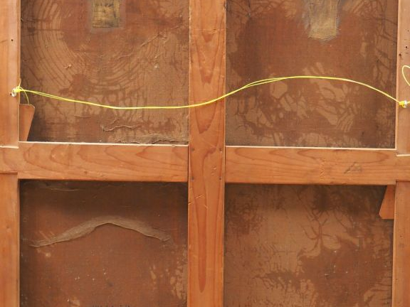 Luigi RUBIO. "Portrait de dame à la robe de soie parme". Grande huile 