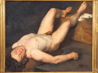 Vente aux enchères Ecole française XIXème. "Académie d'homme". Huile sur toile. Dim. 52 x