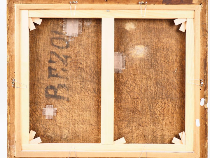 Ecole française XIXème. "Académie d'homme". Huile sur toile. Dim. 52 x