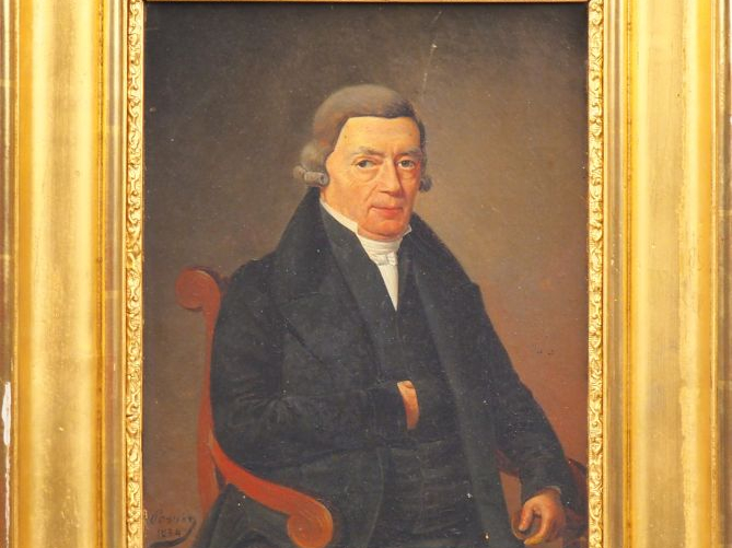 PERRIN. "Portraits". Paire d'huiles sur toile signées en bas à droite 