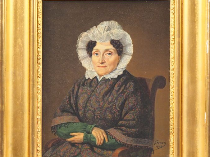 PERRIN. "Portraits". Paire d'huiles sur toile signées en bas à droite 