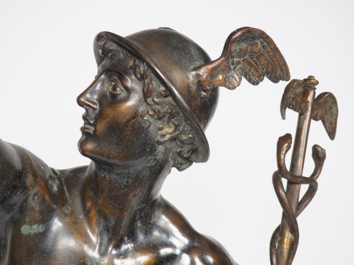 Jean de BOLOGNE. (d'après). "Le Mercure ailé" Grande sculpture en bron