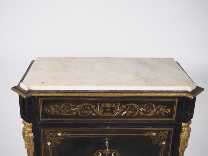 Secrétaire à abattant Napoléon III de style Louis XVI en marqueterie B