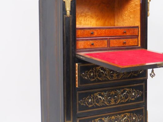 Secrétaire à abattant Napoléon III de style Louis XVI en marqueterie B