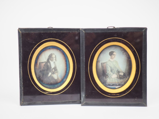 Vente aux enchères Deux daguerréotypes fin XIXème. "Portraits de jeunes filles". Dim. (à 