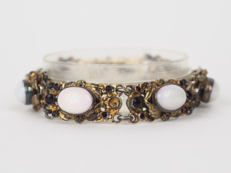 Vente aux enchères Bracelet artriculé en argent et vermeil, composé de maillons rectangul