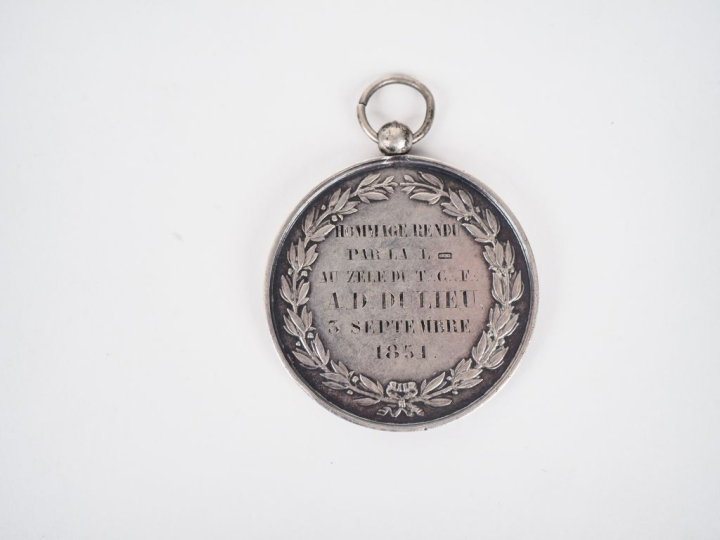 Médaille maçonnique en argent, loge "étoile polaire", médaille hommage