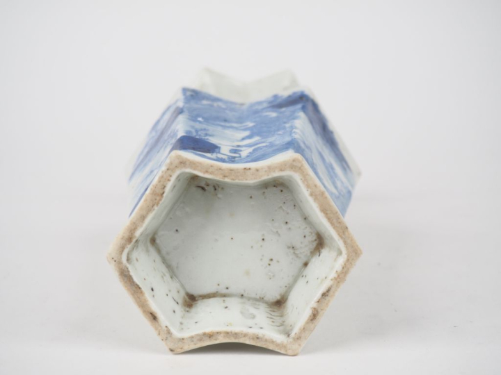 Chine période Guangxu vers 1880.  Double vase à section octogonale ble