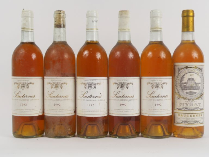 6 BOUTEILLES SAUTERNES DIVERS - 1992