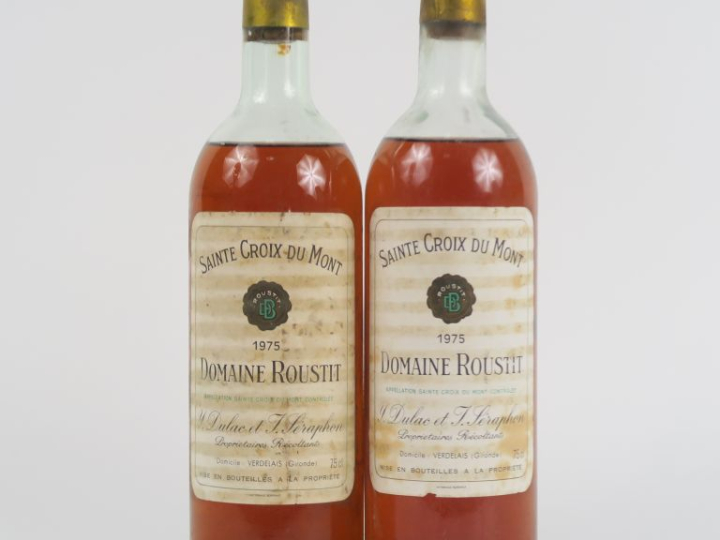 2 BOUTEILLES DOMAINE ROUSTIT STE CROIX DU MONT - 1975 - MEP-BEP/EF