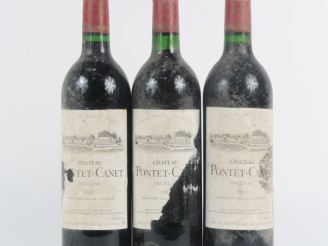 Vente aux enchères 3 BOUTEILLES CHÂTEAU PONTET CANET GCC PAUILLAC - 1982 - 1 ETA/1 EA/1 E