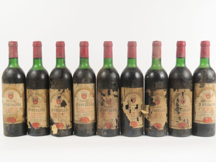 9 BOUTEILLES CHÂTEAU FONRAZADE GC ST EMILION - 1982 - BG à HEP/EA