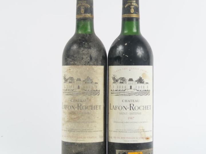 2 BOUTEILLES CHÂTEAU LAFON ROCHET GCC PAUILLAC - 1987 - BG/BS