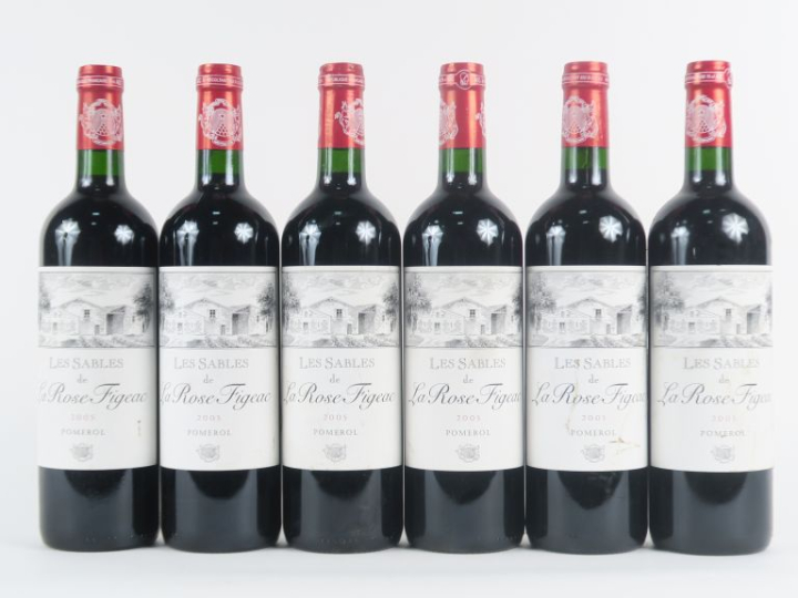 6 BOUTEILLES LES SABLES DE LA ROSE FIGEAC POMEROL - 2005