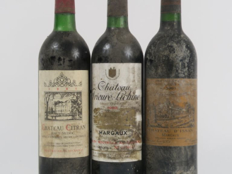 Vente aux enchères 3 BOUTEILLES : 1 CHÂTEAU D'ISSAN GCC MARGAUX 1991 BS - 1 CHÂTEAU PRIEU