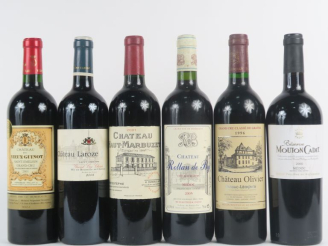 Vente aux enchères 6 BOUTEILLES : 1 CHÂTEAU HAUT MARBUZET ST ESTEPHE 2001 - 1 CHÂTEAU OLI