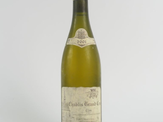Vente aux enchères 1 BOUTEILLE CHABLIS GC 'CLOS' DOMAINE FRANCOIS RAVENEAU - 2001 - EF/CA