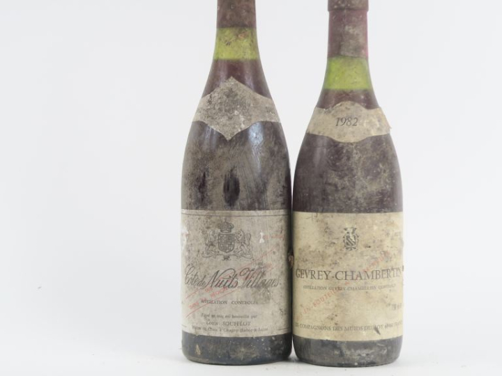 2 BOUTEILLES de 1982 : 1 GEVREY CHAMBERTIN BS - 1 CÔTES DE NUITS VILLA