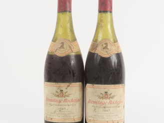 Vente aux enchères 2 BOUTEILLES HERMITAGE ROCHEFINE JABOULET VERCHERRE - 1947 - 1 à 8 CM/