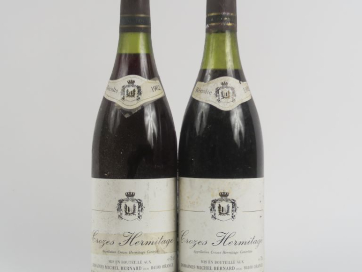 2 BOUTEILLES CROZES HERMITAGE MICHEL BERNARD - 1982