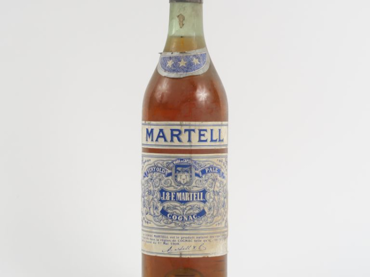 1 VIEILLE BOUTEILLE COGNAC MARTELL *** - CAPS ÉTAIN/BS