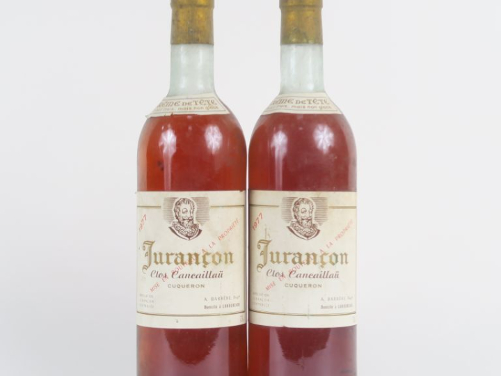 2 BOUTEILLES CLOS CANCAILLAÜ 'CRÈME DE TÊTE' JURANCON - 1977 - LB