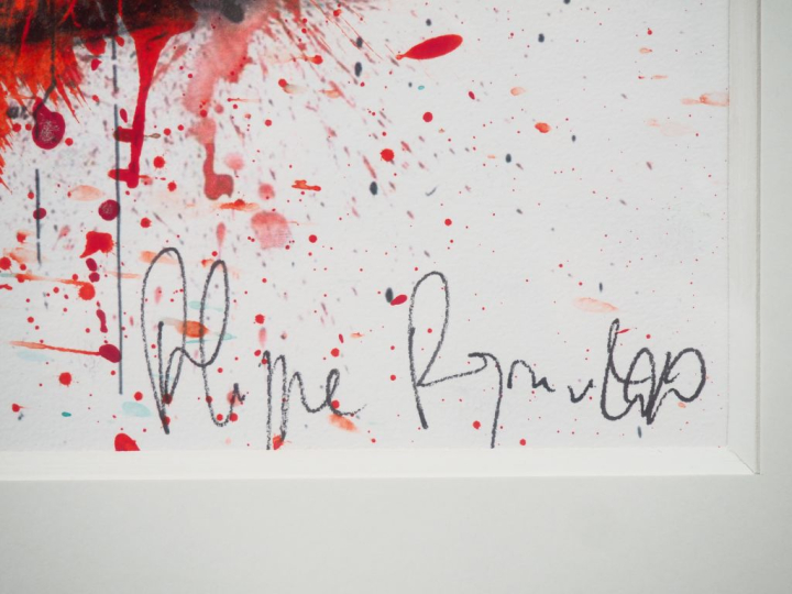 Philippe PASQUA (Né en 1965) "Tête de mort" Technique mixte sur papier