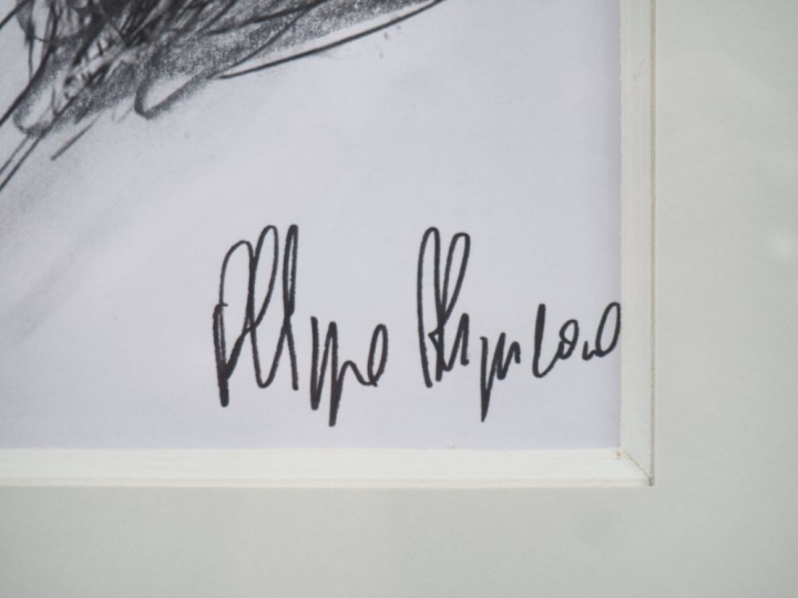 Philippe PASQUA (Né en 1965) "Autoportrait" Technique mixte sur papier