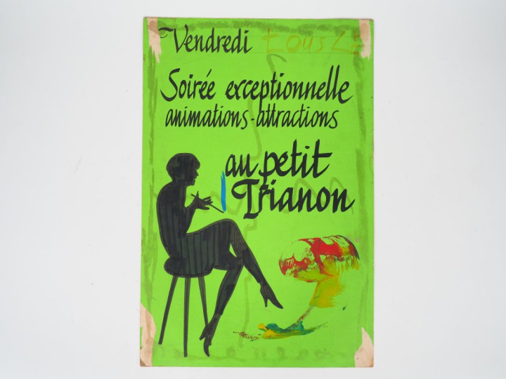 Claude NOUGARO.  Dessin au feutre daté du 25,10,93 "portrait de jeune 