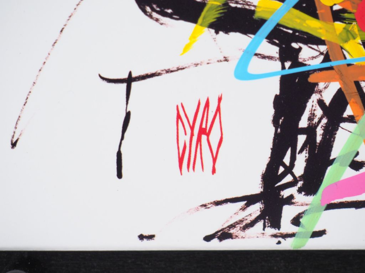 CYRO. "Vinyle de Dadoo". Peinture originale sur pochette de disque vin