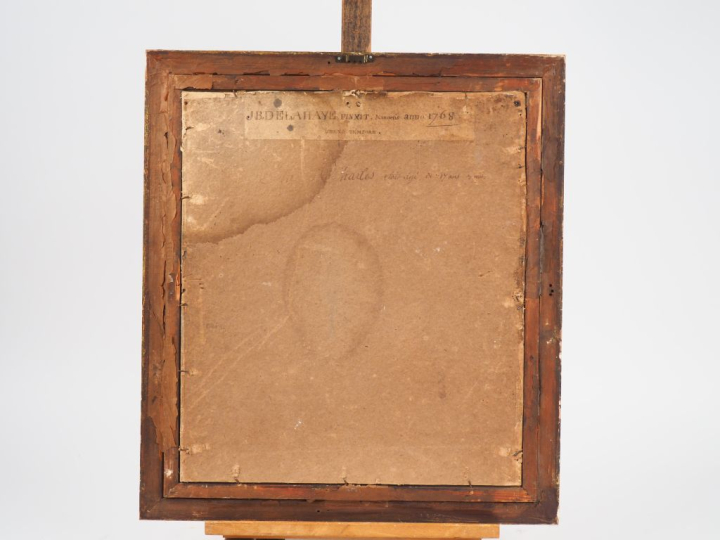 Ecole française XVIIIème. "Portrait de jeune noble". Pastel, porte une