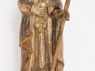 Sculpture fin XVIIIème début XIXème en bois. "Evêque orthodoxe". H. 10