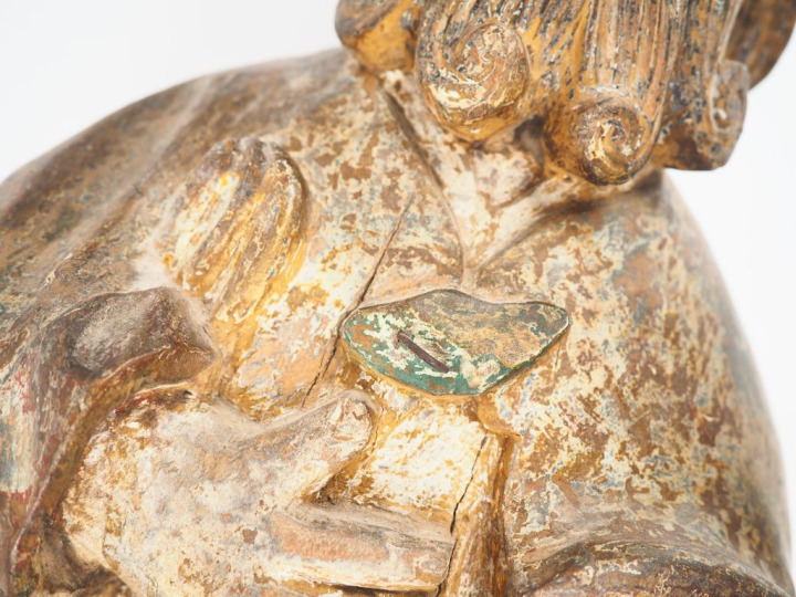 Sculpture fin XVIIIème début XIXème en bois. "Evêque orthodoxe". H. 10