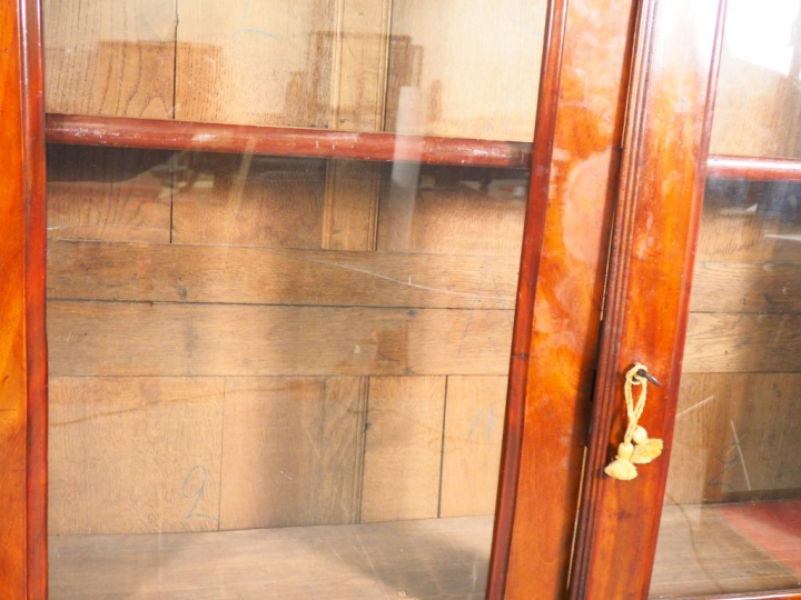 Bibliothèque Louis-Philippe en acajou et placage d'acajou, ouvrant à d