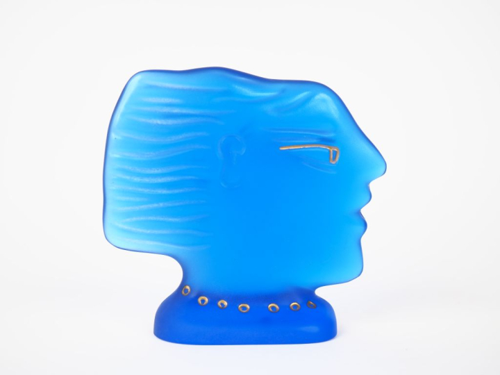 DAUM France. Par Fassianos "portrait d'homme de profil".  Sujet en cri