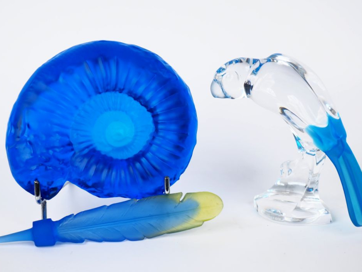 ROYALES de Champagne.  Sujet en pâte de verre "Ammonite" Dim, 4 x 12,5