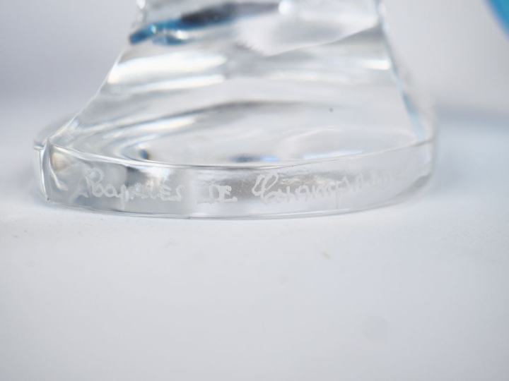 ROYALES de Champagne.  Sujet en pâte de verre "Ammonite" Dim, 4 x 12,5