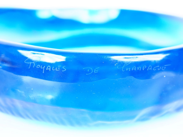 ROYALES de Champagne.  Sujet en pâte de verre "Ammonite" Dim, 4 x 12,5