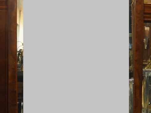 Glace de cheminée de style Empire en placage d'acajou et bois teinté, 