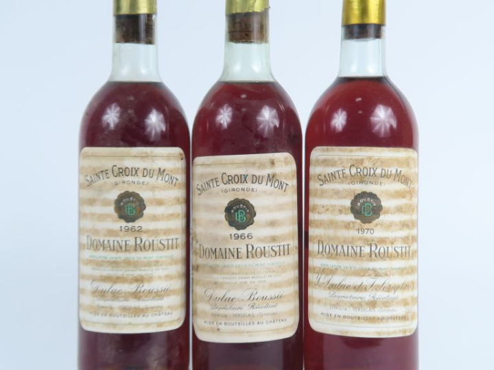 3 BOUTEILLES DOMAINE ROUSTIT STE DU CROIX DU MONT : 1 de 1962 LB - 1 d