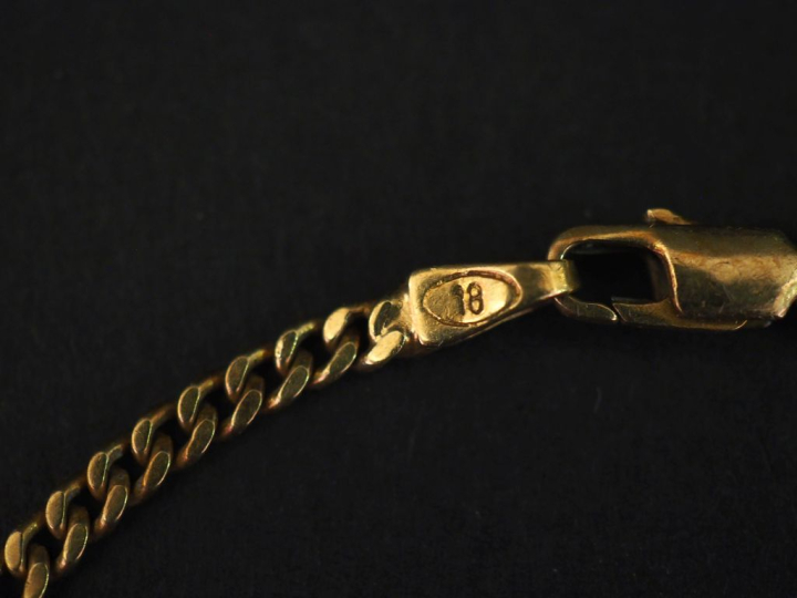 Bracelet souple en or jaune 750, maille fantaisie.  Long. 20,5 cm Poid