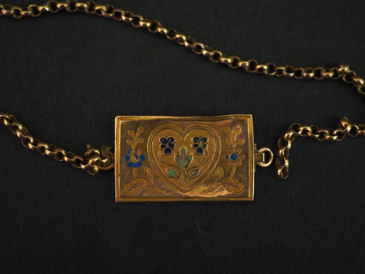 Bracelet en or jaune 585, mille ronde forçat.  Jolie fermoir rectangul