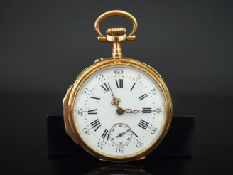 Vente aux enchères Montre de gousset en or jaune 750. Cadran à chiffres romains pour les 