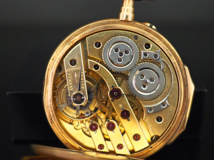 Montre de gousset en or jaune 750. Cadran à chiffres romains pour les 