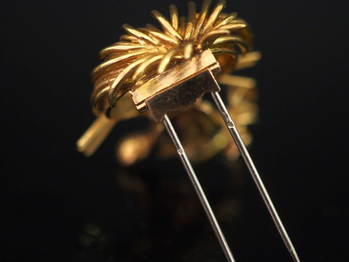 VAN CLEEF   ARPELS Broche en or jaune 750 et platine "Lion ébourrifé".
