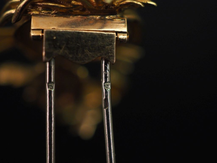 VAN CLEEF   ARPELS Broche en or jaune 750, "Lion ébouriffé". Les yeux 