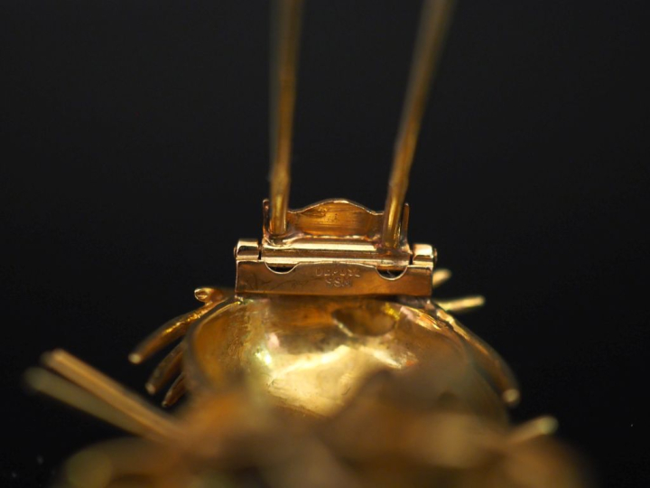 VAN CLEEF   ARPELS Broche en or jaune 750, "Lion ébouriffé". Les yeux 